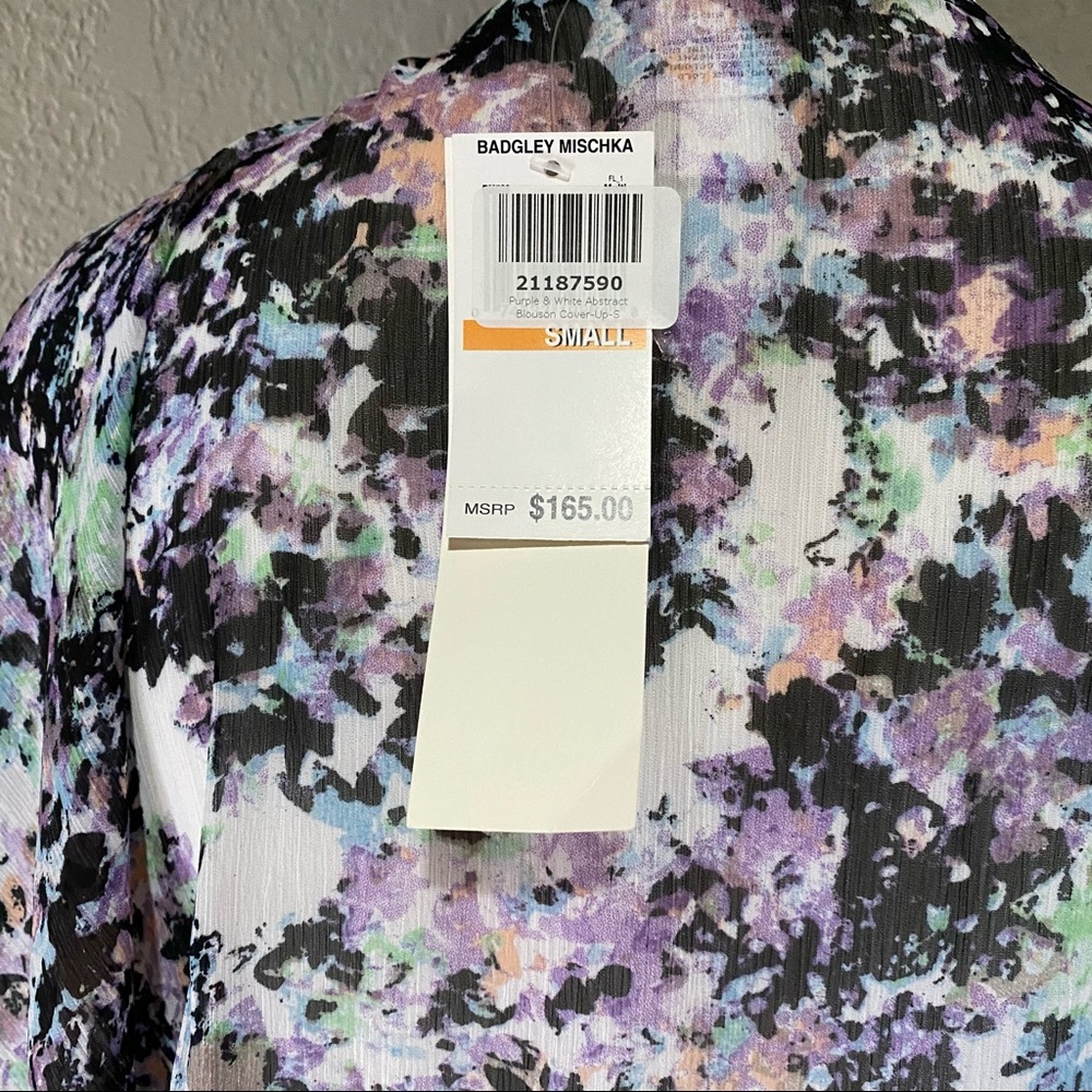 ๐HP๐NWT Badgley Mischka Abstract Blouson Coverup, S - Picture 13 of 15